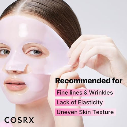 COSRX The Peptide Collagen Lifting Glow Hydrogel Face Mask - 1 Sheet, Korean Skincare, Travel Essentials, Overnight Mask
