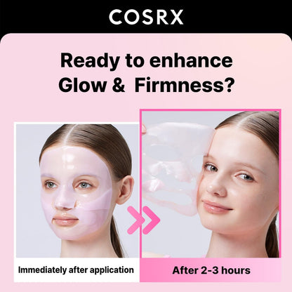 COSRX The Peptide Collagen Lifting Glow Hydrogel Face Mask - 1 Sheet, Korean Skincare, Travel Essentials, Overnight Mask