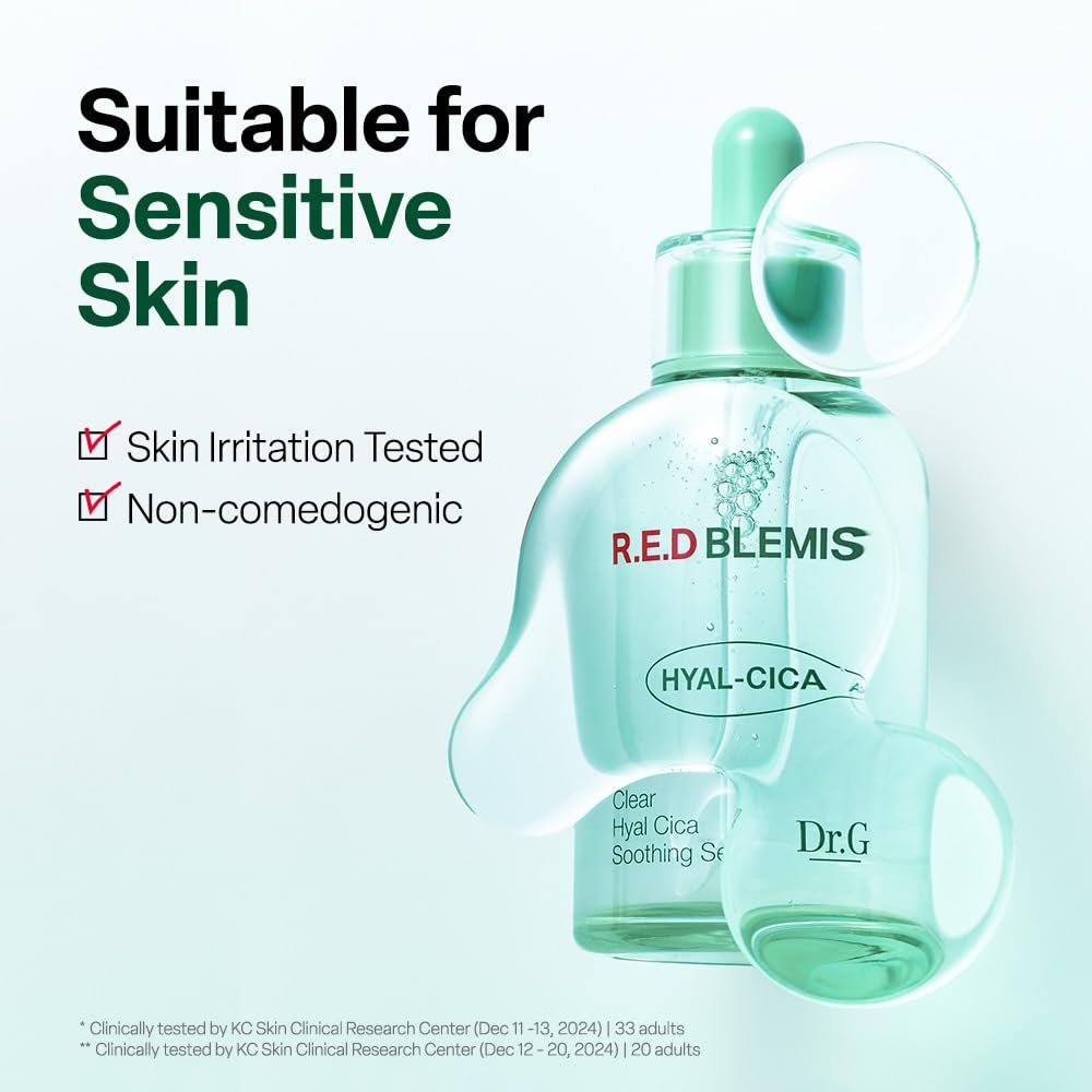 Dr. G R.E.D. Blemish Clear Hyal-Cica Soothing Serum – Korean Hydrating Serum with Hyaluronic Acid & Centella Asiatica for All Skin Types, 1.69 fl oz Avelisse