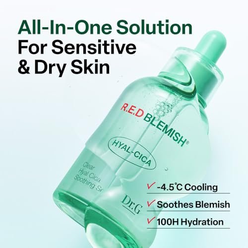 Dr. G R.E.D. Blemish Clear Hyal-Cica Soothing Serum – Korean Hydrating Serum with Hyaluronic Acid & Centella Asiatica for All Skin Types, 1.69 fl oz Avelisse