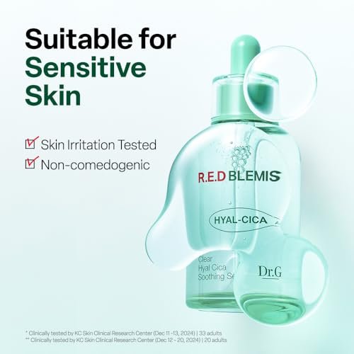Dr. G R.E.D. Blemish Clear Hyal-Cica Soothing Serum – Korean Hydrating Serum with Hyaluronic Acid & Centella Asiatica for All Skin Types, 1.69 fl oz Avelisse
