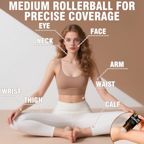 Organic Castor Oil Roll On – 100% Pure & Cold Pressed for Hair Growth, Eyelashes, Skin Moisturizer, Hexane Free, Glass Bottle, 1 fl oz - görsel 6