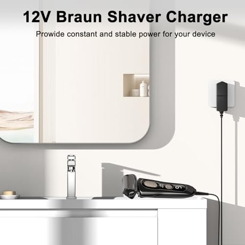 12V Charger Fit for Braun Shaver Series 1 3 5 7 9, 5FT Charging Cord for Braun 310s 340s 740s 3040s 7020s 9330s 760cc 790cc 5190cc 7085cc 7865cc 9090cc 9095cc 9290cc 9385cc 9577cc Electric Trimmer - görsel 12