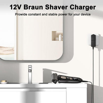 12V Charger Fit for Braun Shaver Series 1 3 5 7 9, 5FT Charging Cord for Braun 310s 340s 740s 3040s 7020s 9330s 760cc 790cc 5190cc 7085cc 7865cc 9090cc 9095cc 9290cc 9385cc 9577cc Electric Trimmer