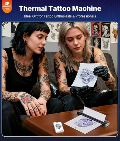Rongta Tattoo Stencil Printer - Wireless Bluetooth/USB Tattoo Machine for Professionals and Beginners, Black Avelisse