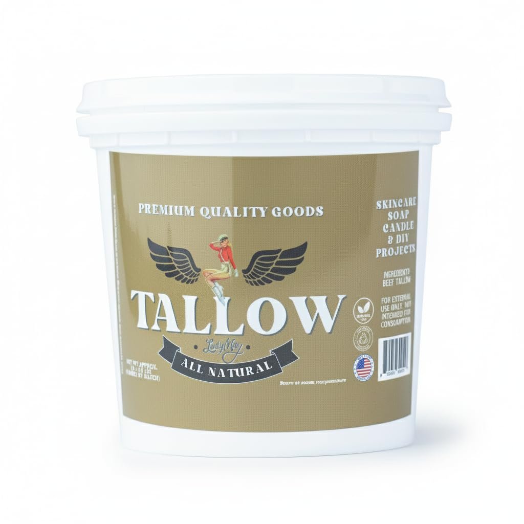 Bulk Grass-Fed Beef Tallow for Soap, Skincare & Candles – 16 lbs Unscented Maker-Proven Quality (2 lb Packs) Avelisse