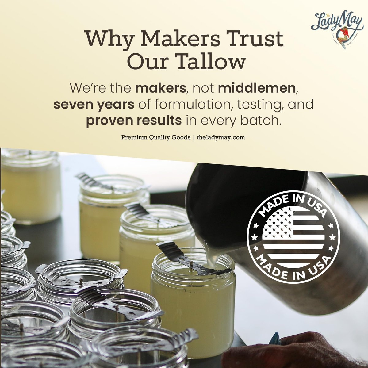 Bulk Grass-Fed Beef Tallow for Soap, Skincare & Candles – 16 lbs Unscented Maker-Proven Quality (2 lb Packs) Avelisse
