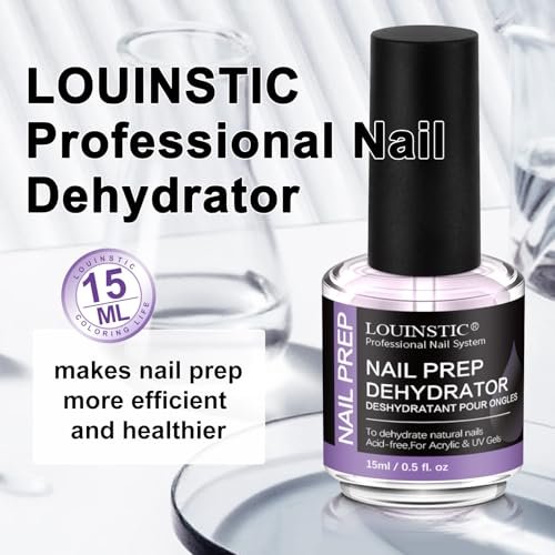 LOUINSTIC Acid-Free Nail Dehydrator 15ml – Fast Air-Dry Nail Prep for Acrylic, UV Gel & Gel Polish. Hema-Free Dehydrator Base Coat, No Burn, Low-Odor. Salon & DIY Use - görsel 10