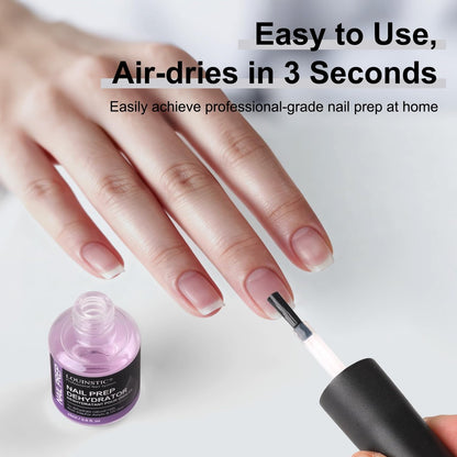 LOUINSTIC Acid-Free Nail Dehydrator 15ml – Fast Air-Dry Nail Prep for Acrylic, UV Gel & Gel Polish. Hema-Free Dehydrator Base Coat, No Burn, Low-Odor. Salon & DIY Use