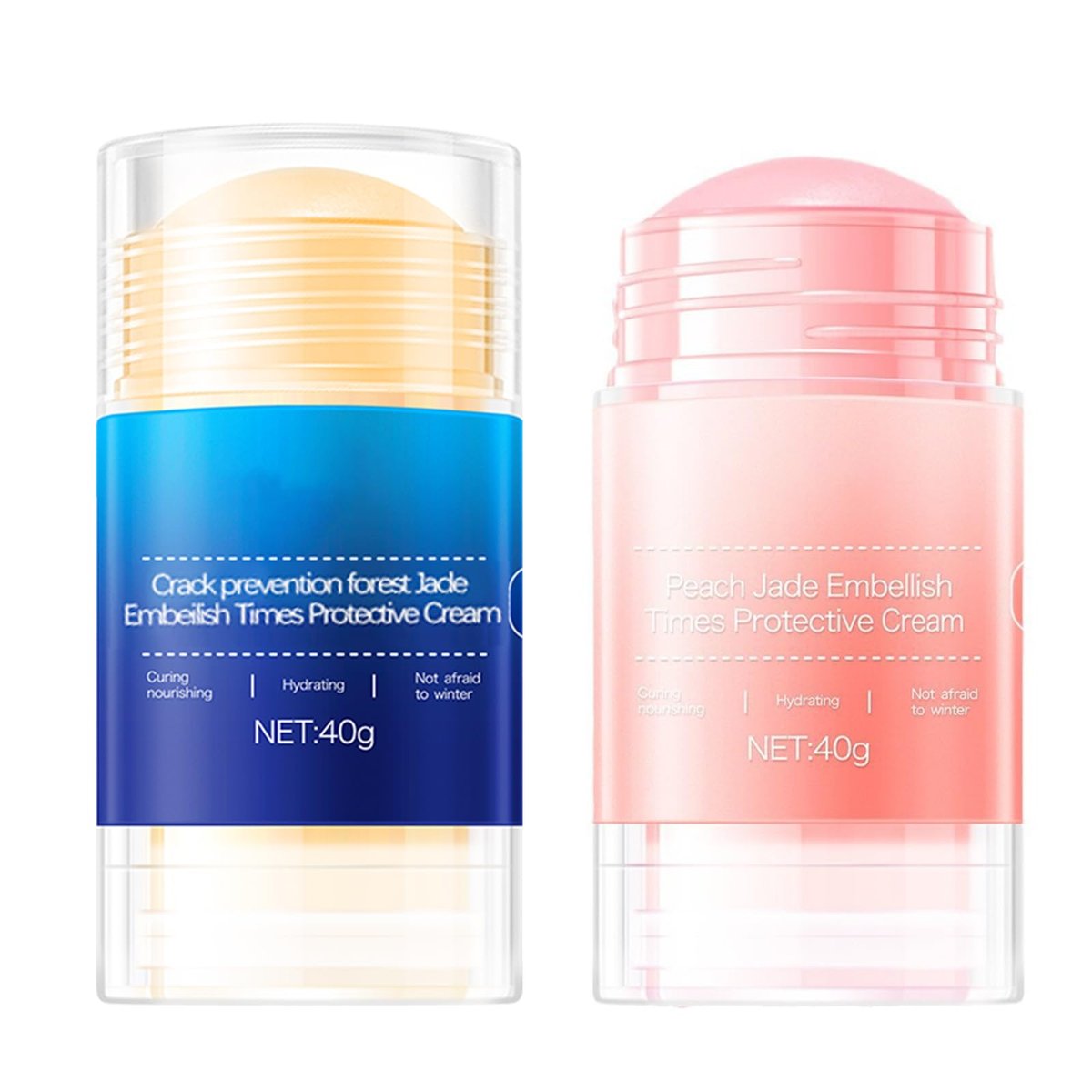 HJXUQIME Feet Cracking Prevention Stick - Anti-Cracking Foot & Hand Cream Moisturizer for Dry Cracked Heel, Knee, Elbow - Callus Remover & Dead Skin Softener (2-Pack, Pink+Blue) - görsel 1