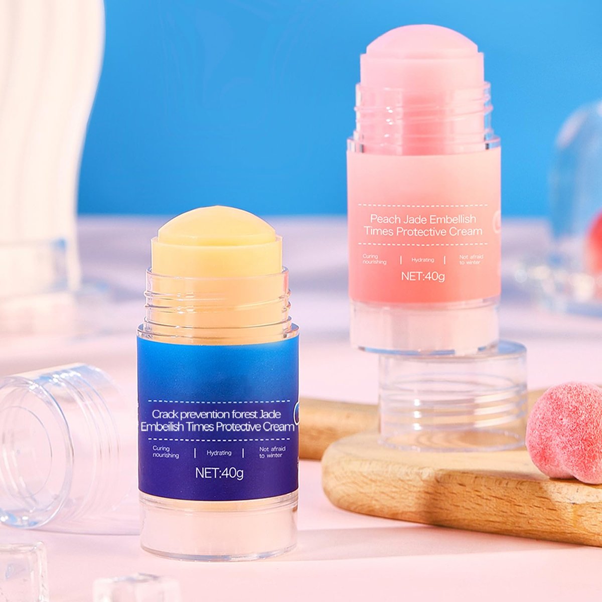 HJXUQIME Feet Cracking Prevention Stick - Anti-Cracking Foot & Hand Cream Moisturizer for Dry Cracked Heel, Knee, Elbow - Callus Remover & Dead Skin Softener (2-Pack, Pink+Blue) - görsel 15