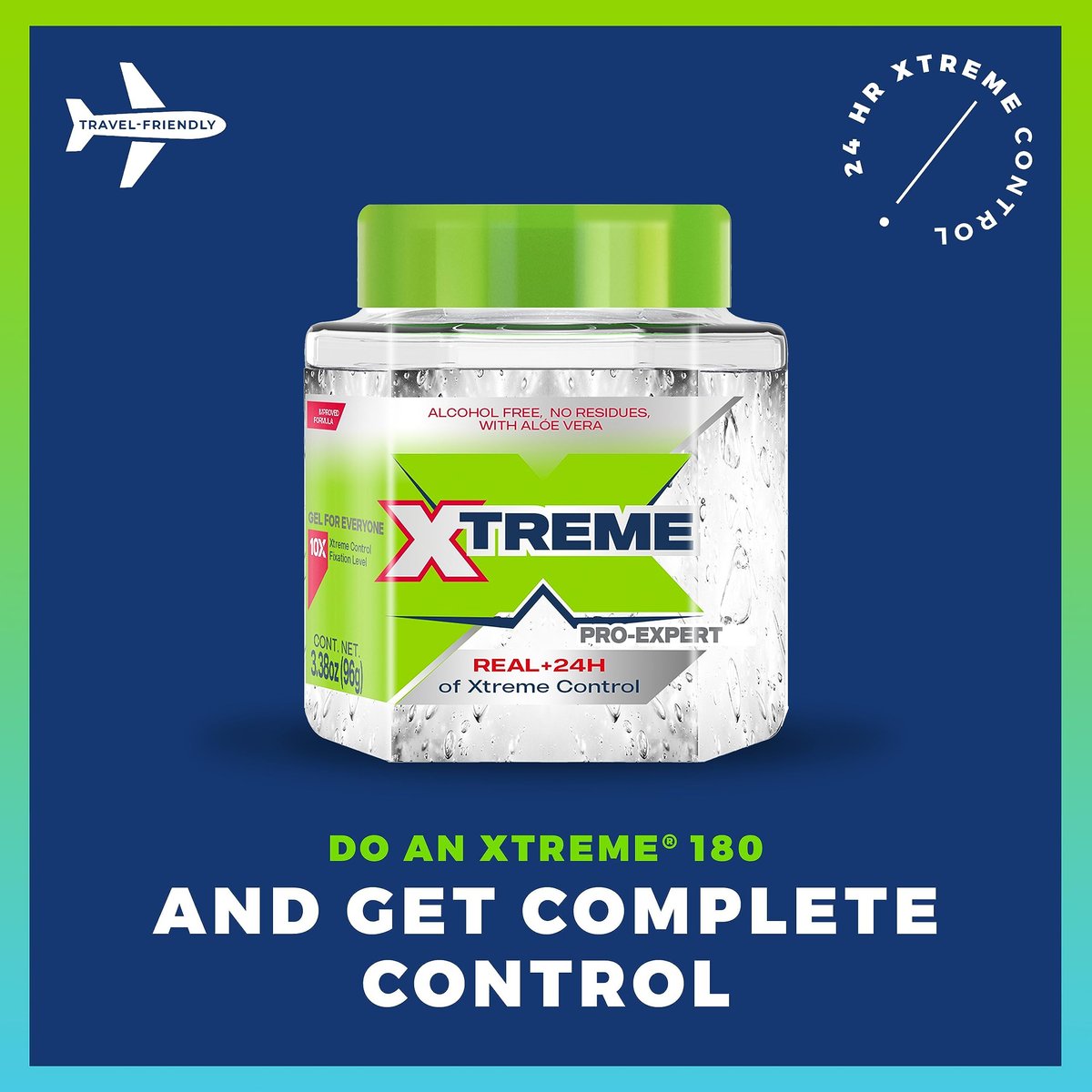 Xtreme Pro-Expert Clear Hair Styling Gel, Alcohol Free 24-Hours Xtreme Control With Aloe Vera, 3.38 Oz Jar (Pack of 6) - görsel 3