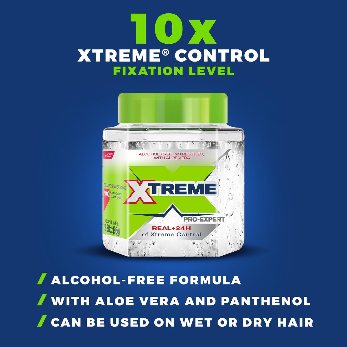 Xtreme Pro-Expert Clear Hair Styling Gel, Alcohol Free 24-Hours Xtreme Control With Aloe Vera, 3.38 Oz Jar (Pack of 6) - görsel 5