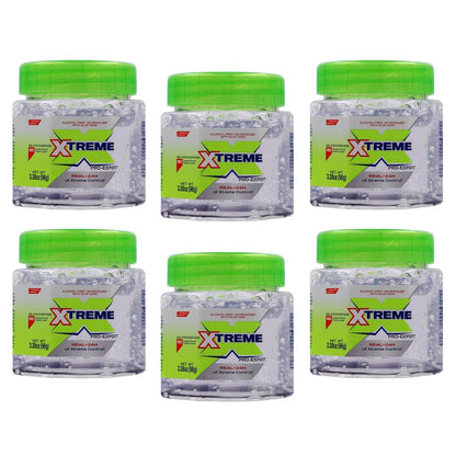 Xtreme Pro-Expert Clear Hair Styling Gel, Alcohol Free 24-Hours Xtreme Control With Aloe Vera, 3.38 Oz Jar (Pack of 6)