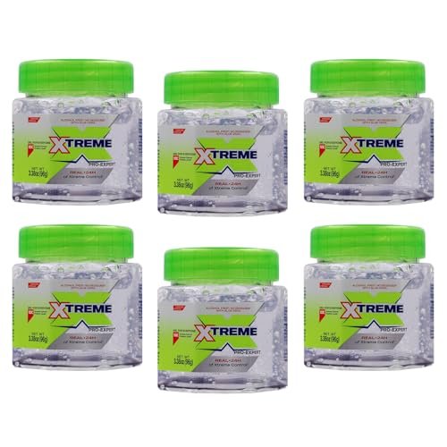 Xtreme Pro-Expert Clear Hair Styling Gel, Alcohol Free 24-Hours Xtreme Control With Aloe Vera, 3.38 Oz Jar (Pack of 6) - görsel 2