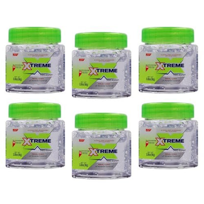 Xtreme Pro-Expert Clear Hair Styling Gel, Alcohol Free 24-Hours Xtreme Control With Aloe Vera, 3.38 Oz Jar (Pack of 6)