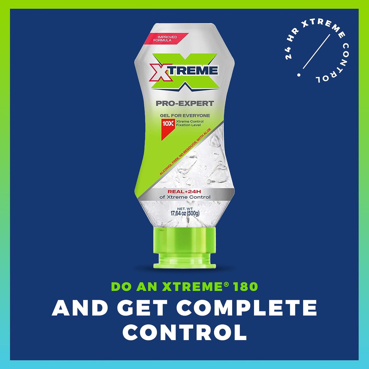 Xtreme Pro-Expert Clear Styling Hair Gel, Alcohol Free 24-Hours Xtreme Control With Aloe Vera, 17.63 Oz Squeeze Bottle (Pack of 3) - görsel 6