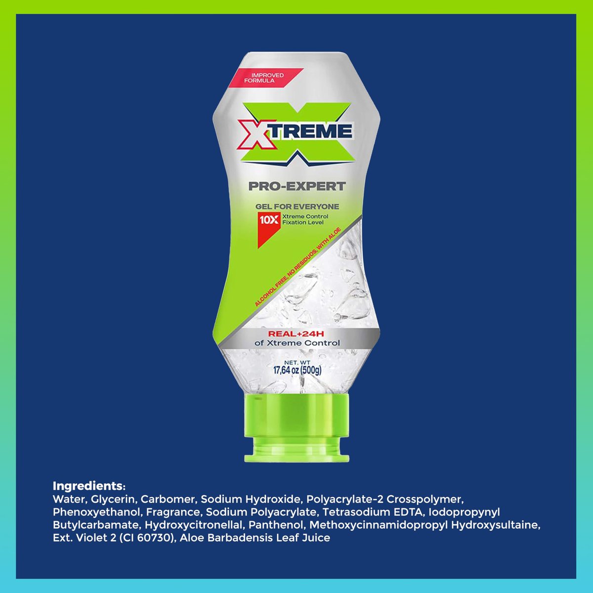 Xtreme Pro-Expert Clear Styling Hair Gel, Alcohol Free 24-Hours Xtreme Control With Aloe Vera, 17.63 Oz Squeeze Bottle (Pack of 3) - görsel 4