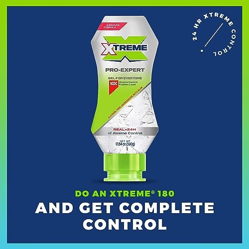 Xtreme Pro-Expert Clear Styling Hair Gel, Alcohol Free 24-Hours Xtreme Control With Aloe Vera, 17.63 Oz Squeeze Bottle (Pack of 3) - görsel 5