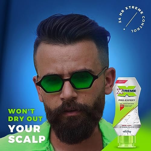 Xtreme Pro-Expert Clear Styling Hair Gel, Alcohol Free 24-Hours Xtreme Control With Aloe Vera, 17.63 Oz Squeeze Bottle (Pack of 3) - görsel 13