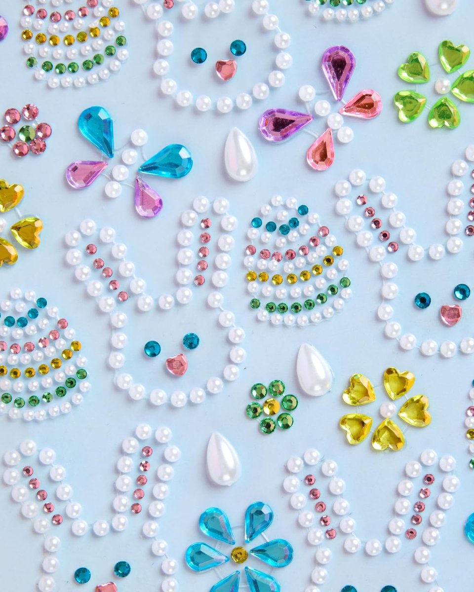 xo, Fetti Kids Easter Gem Set – 32 Sticker Set for Easter Crafts, Spring, Bunny, Eggs, Butterfly, Pastel Jewels & Face Body Art Avelisse
