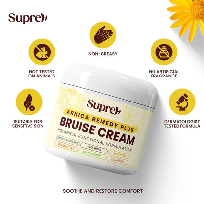 SupreH Arnica Bruise Cream Extra Strength with Vitamin K, C, E, Niacinamide & Ceramide for Bruising, Swelling, Discoloration & Thin Skin - 1 oz Avelisse