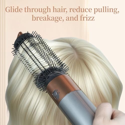 ZEPHBLOW Upgraded Round Volumizing Brush for Dyson Airwrap - Flexible Bristles for Root Lift & Frizz Control - Compatible with Airwrap HS01/05/08 (Gold) Avelisse