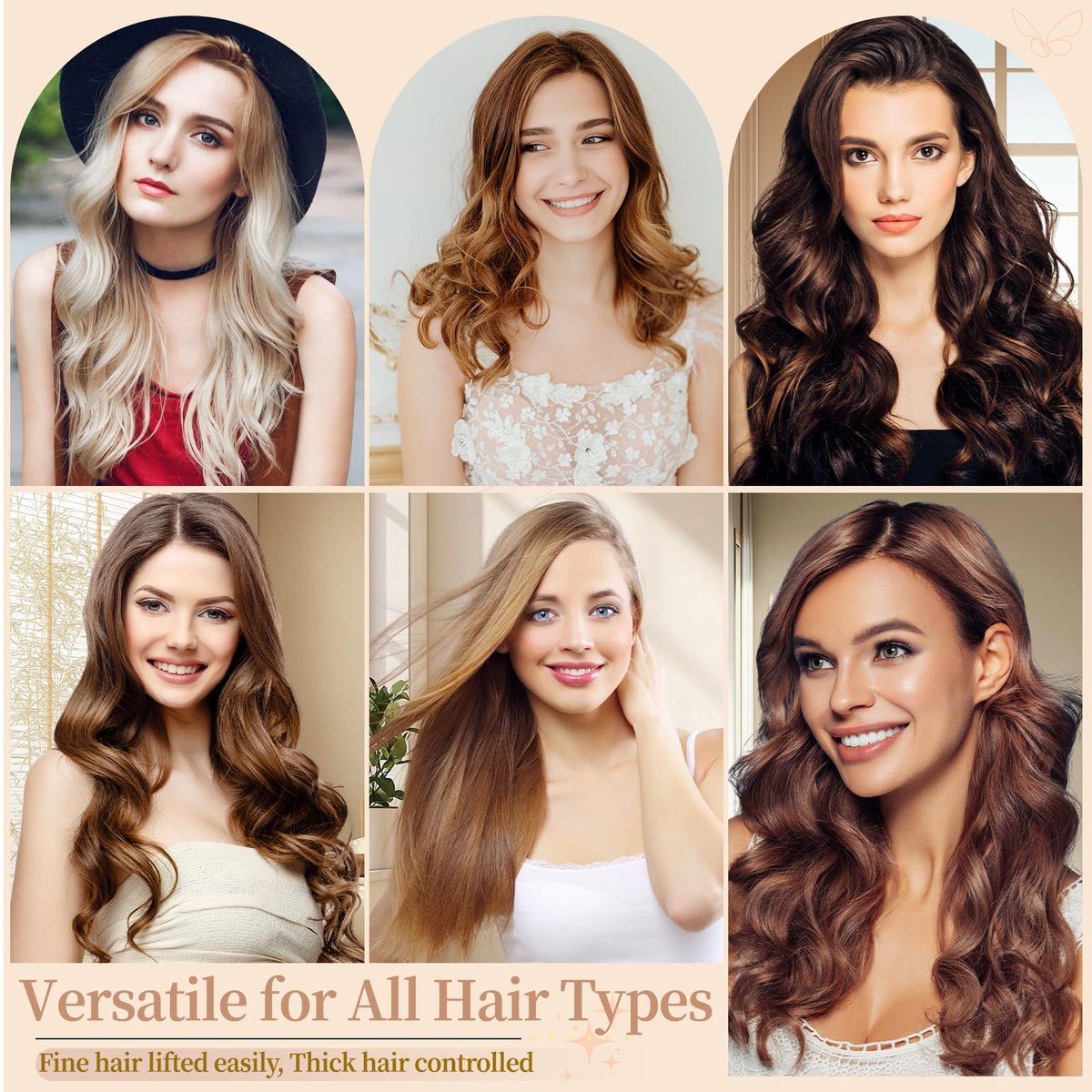 ZEPHBLOW Upgraded Round Volumizing Brush for Dyson Airwrap - Flexible Bristles for Root Lift & Frizz Control - Compatible with Airwrap HS01/05/08 (Gold) Avelisse