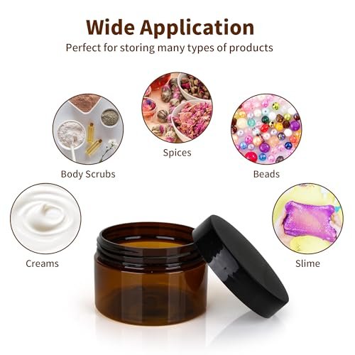 Axigundaone 30-Pack 4oz Brown Plastic Jars with Lids - Refillable Cosmetic Containers for Powder, Liquid & Food Storage - görsel 12
