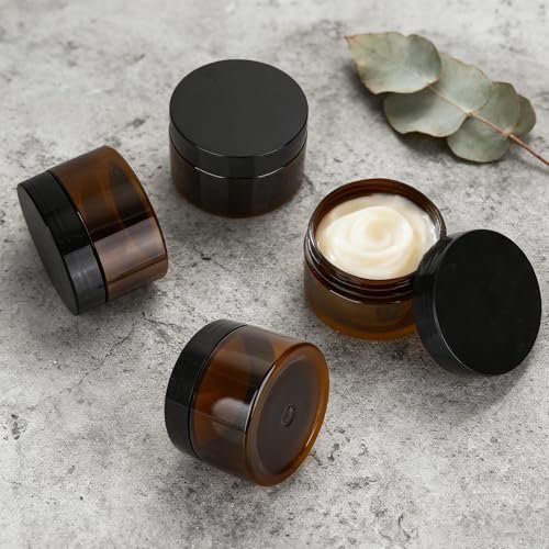 Axigundaone 30-Pack 4oz Brown Plastic Jars with Lids - Refillable Cosmetic Containers for Powder, Liquid & Food Storage - görsel 8