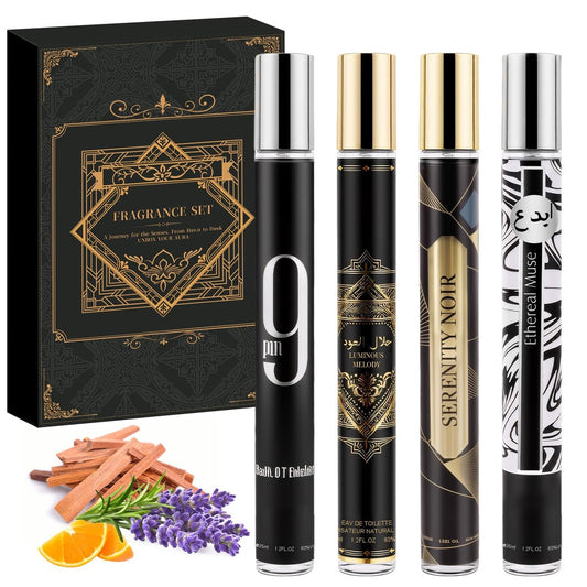 OFUN 4 Pack Cologne for Men – 4x35ml Eau de Parfum Gift Set, Travel Size Fragrance Sampler, Ideal for Birthday, Anniversary, Valentine's, Christmas Avelisse