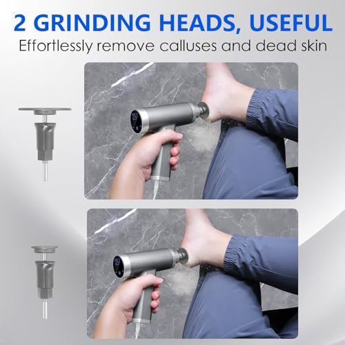 Upgraded Electric Callus Remover for Feet 4500rpm - Professional Foot Sander Pedicure File with 2 Interchangeable Heads and Replaceable Sandpaper Discs Avelisse