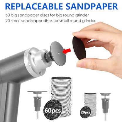 Upgraded Electric Callus Remover for Feet 4500rpm - Professional Foot Sander Pedicure File with 2 Interchangeable Heads and Replaceable Sandpaper Discs Avelisse