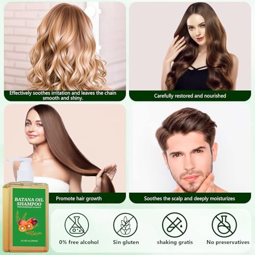 2-Pack Batana Oil Shampoo for Hair Growth & Thinning Hair | Rosemary Infused Nourishing Shampoo for Men & Women | Soft & Fluffy Hair | 10.14 fl oz Each Avelisse