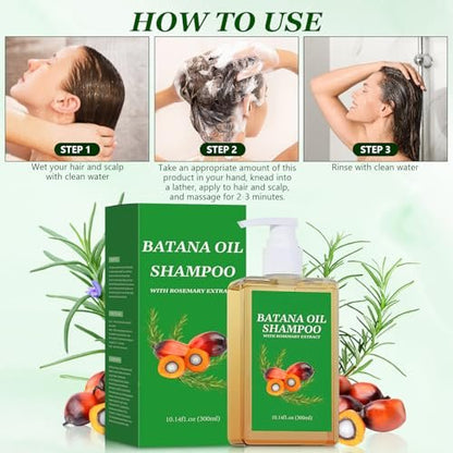 2-Pack Batana Oil Shampoo for Hair Growth & Thinning Hair | Rosemary Infused Nourishing Shampoo for Men & Women | Soft & Fluffy Hair | 10.14 fl oz Each Avelisse