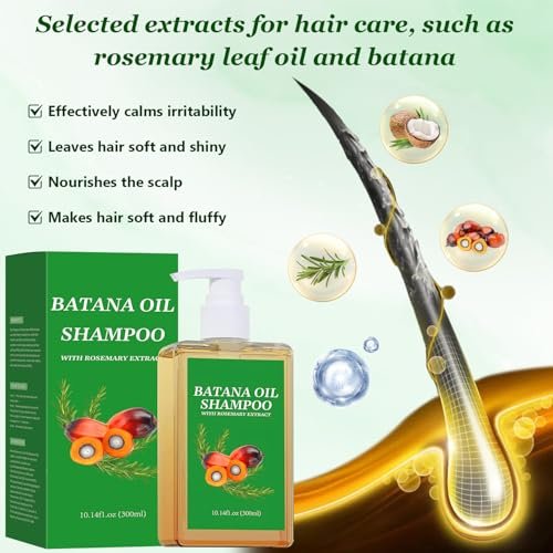 2-Pack Batana Oil Shampoo for Hair Growth & Thinning Hair | Rosemary Infused Nourishing Shampoo for Men & Women | Soft & Fluffy Hair | 10.14 fl oz Each Avelisse
