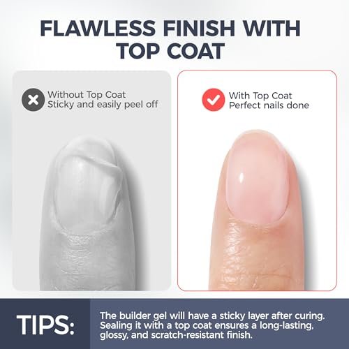 UNA GELLA 7-in-1 Clear Hard Builder Gel for Nails – Strengthener, Apex Building & Extension – LED Lamp Required (1 Fl Oz) - görsel 4
