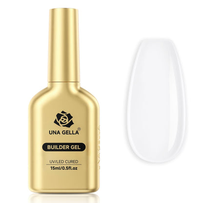 UNA GELLA 7-in-1 Clear Hard Builder Gel for Nails – Strengthener, Apex Building & Extension – LED Lamp Required (1 Fl Oz)