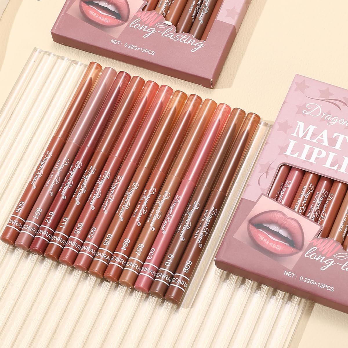 Baorder 12-Piece Creamy Matte Lip Liner Pencil Set – Waterproof, Long-Lasting, Soft Pink Lip Colors – Perfect Pout Gel Makeup Kit for Women Avelisse