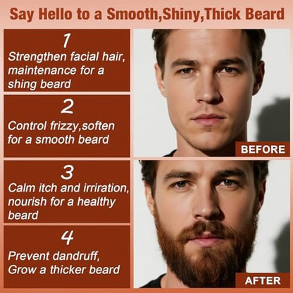 Beard Oil for Men, 4 Fl Oz, 2 Packs Natural Sandalwood & Unscented Beard Growth Oil with Vitamin E, Argan & Jojoba Oil, Softens, Moisturizes, Strengthens, Adds Shine, Reduces Frizz, No Fragrance Conditioner for Men Avelisse