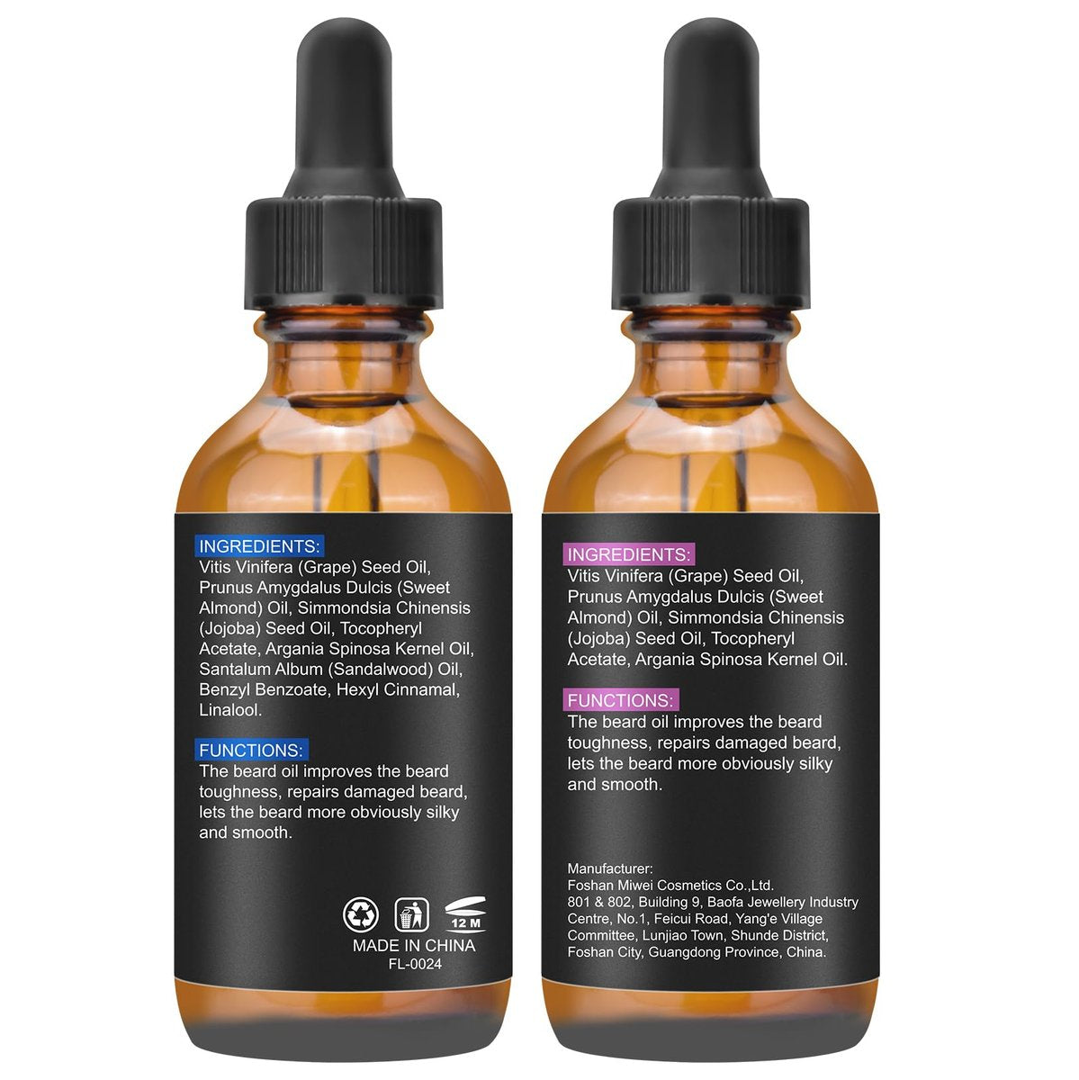Beard Oil for Men, 4 Fl Oz, 2 Packs Natural Sandalwood & Unscented Beard Growth Oil with Vitamin E, Argan & Jojoba Oil, Softens, Moisturizes, Strengthens, Adds Shine, Reduces Frizz, No Fragrance Conditioner for Men Avelisse