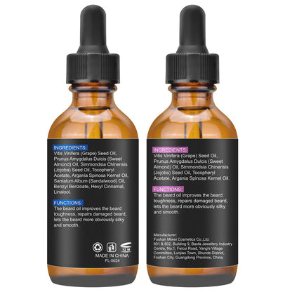 Beard Oil for Men, 4 Fl Oz, 2 Packs Natural Sandalwood & Unscented Beard Growth Oil with Vitamin E, Argan & Jojoba Oil, Softens, Moisturizes, Strengthens, Adds Shine, Reduces Frizz, No Fragrance Conditioner for Men Avelisse