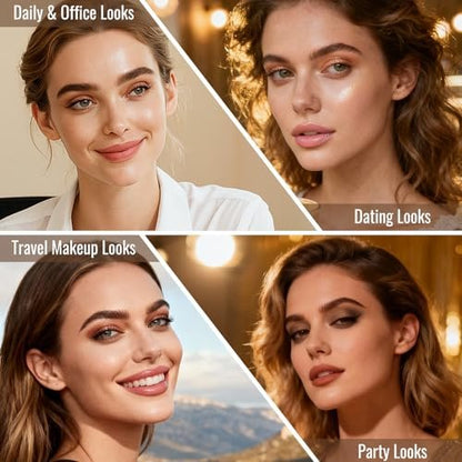 LANDMOON Neutral Nude Matte Mini Eyeshadow Palette - 6 Colors Smoky Taupe & Brown Travel Size Eye Shadows, Highly Pigmented, Long-Lasting, Vegan Makeup Palette with Mirror for Daily Use