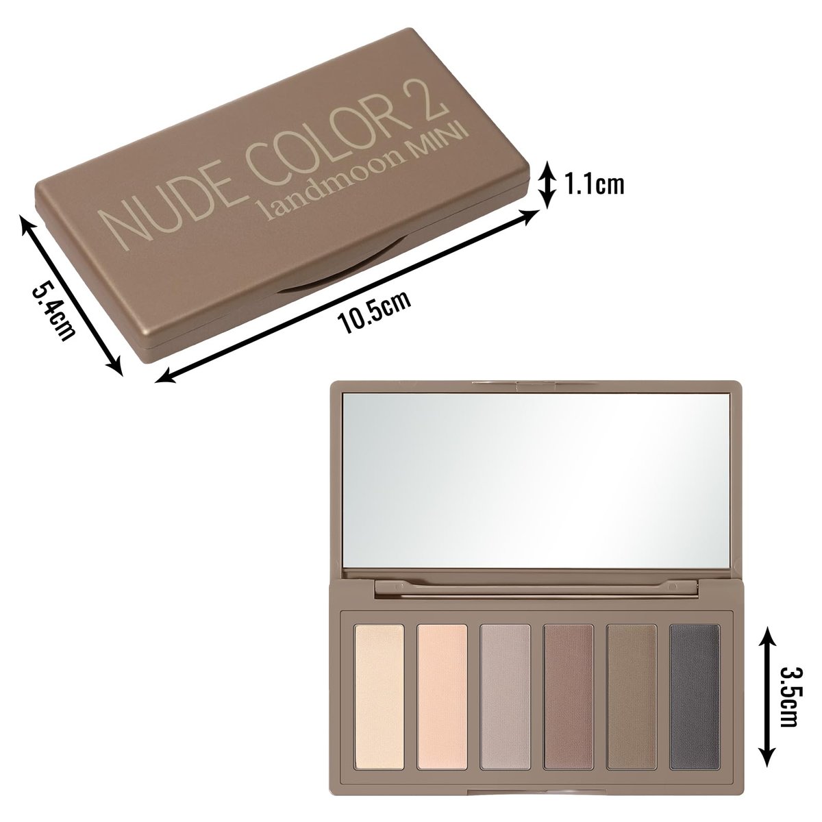 LANDMOON Neutral Nude Matte Mini Eyeshadow Palette - 6 Colors Smoky Taupe & Brown Travel Size Eye Shadows, Highly Pigmented, Long-Lasting, Vegan Makeup Palette with Mirror for Daily Use - görsel 17