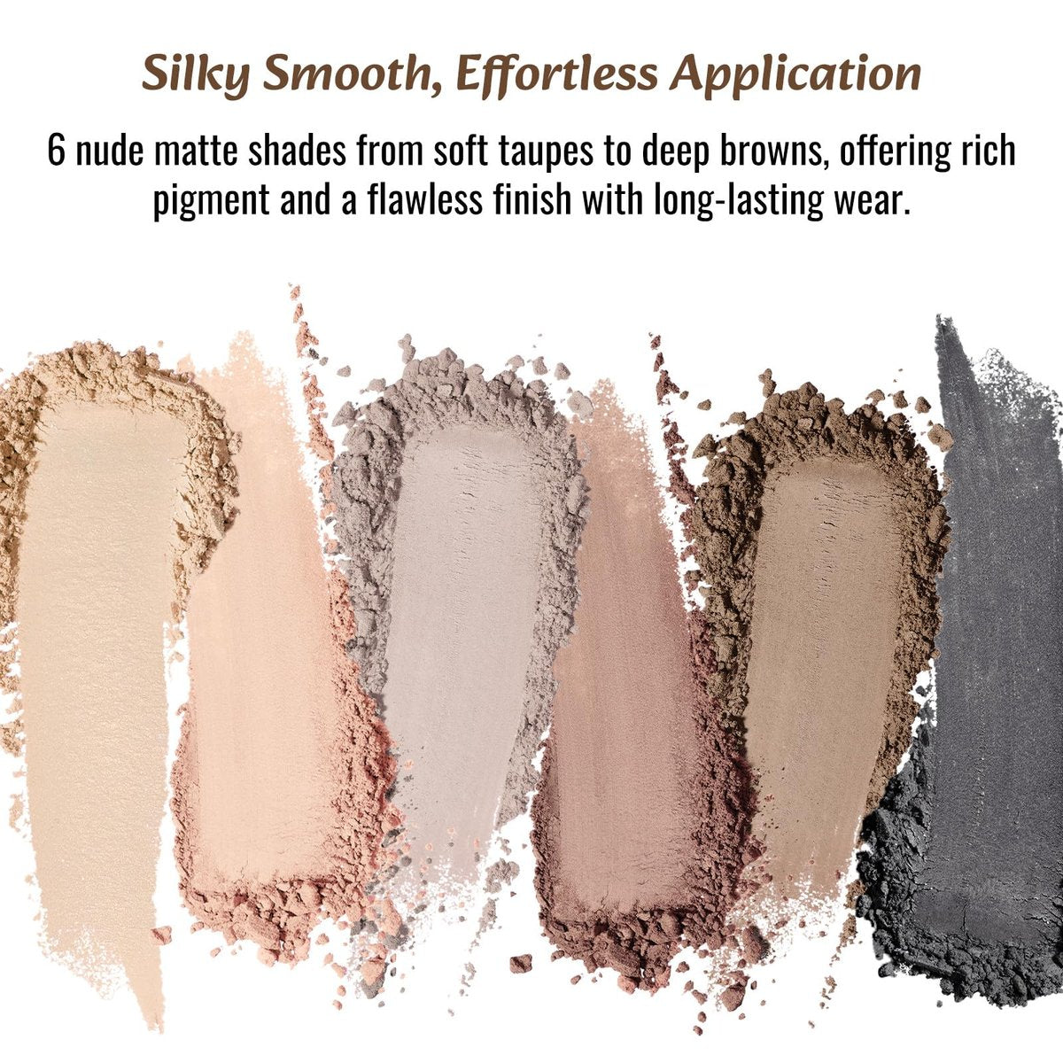 LANDMOON Neutral Nude Matte Mini Eyeshadow Palette - 6 Colors Smoky Taupe & Brown Travel Size Eye Shadows, Highly Pigmented, Long-Lasting, Vegan Makeup Palette with Mirror for Daily Use - görsel 3