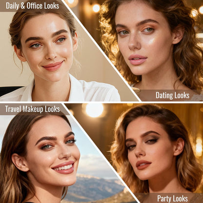 LANDMOON Neutral Nude Matte Mini Eyeshadow Palette - 6 Colors Smoky Taupe & Brown Travel Size Eye Shadows, Highly Pigmented, Long-Lasting, Vegan Makeup Palette with Mirror for Daily Use