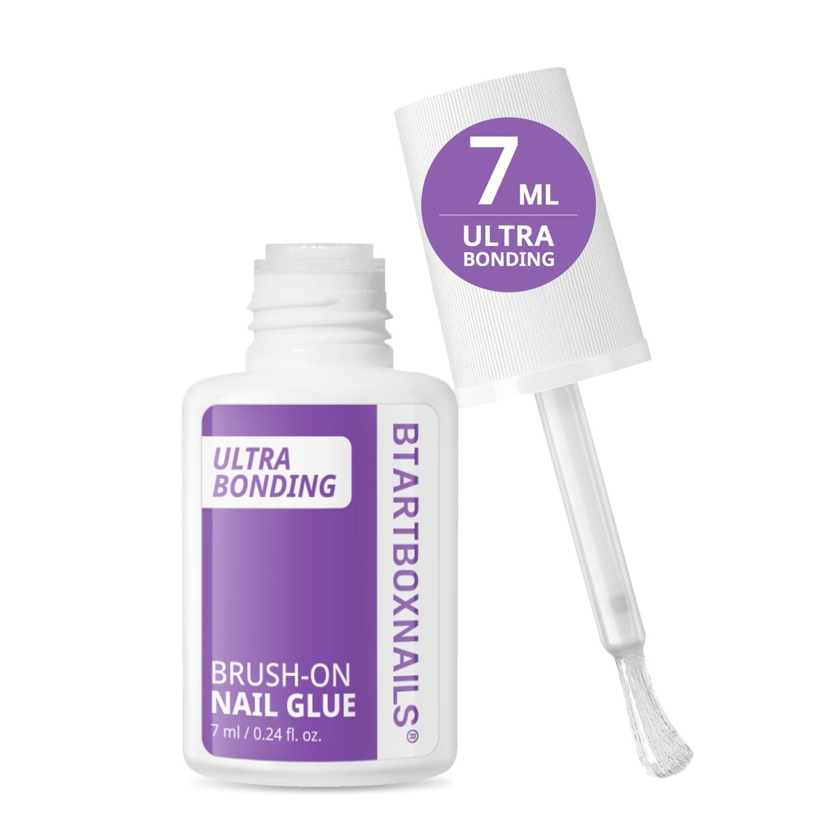 BTArtboxnails Nail Glue for Press Ons - Brush on Glue for Nail Tips & Acrylic Fake Nails, HEMA & TPO-free, Quick Air Dry & Long-Lasting, Mess-Free & Easy Application - görsel 1
