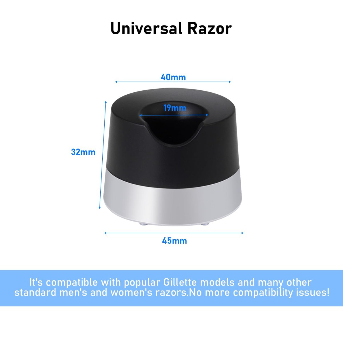 YINARONG Razor Stand Holder – Alloy Metal with Drainage Hole, Universal Fit for Most Razors, Scratch-Resistant Compatible with Gillette - görsel 5