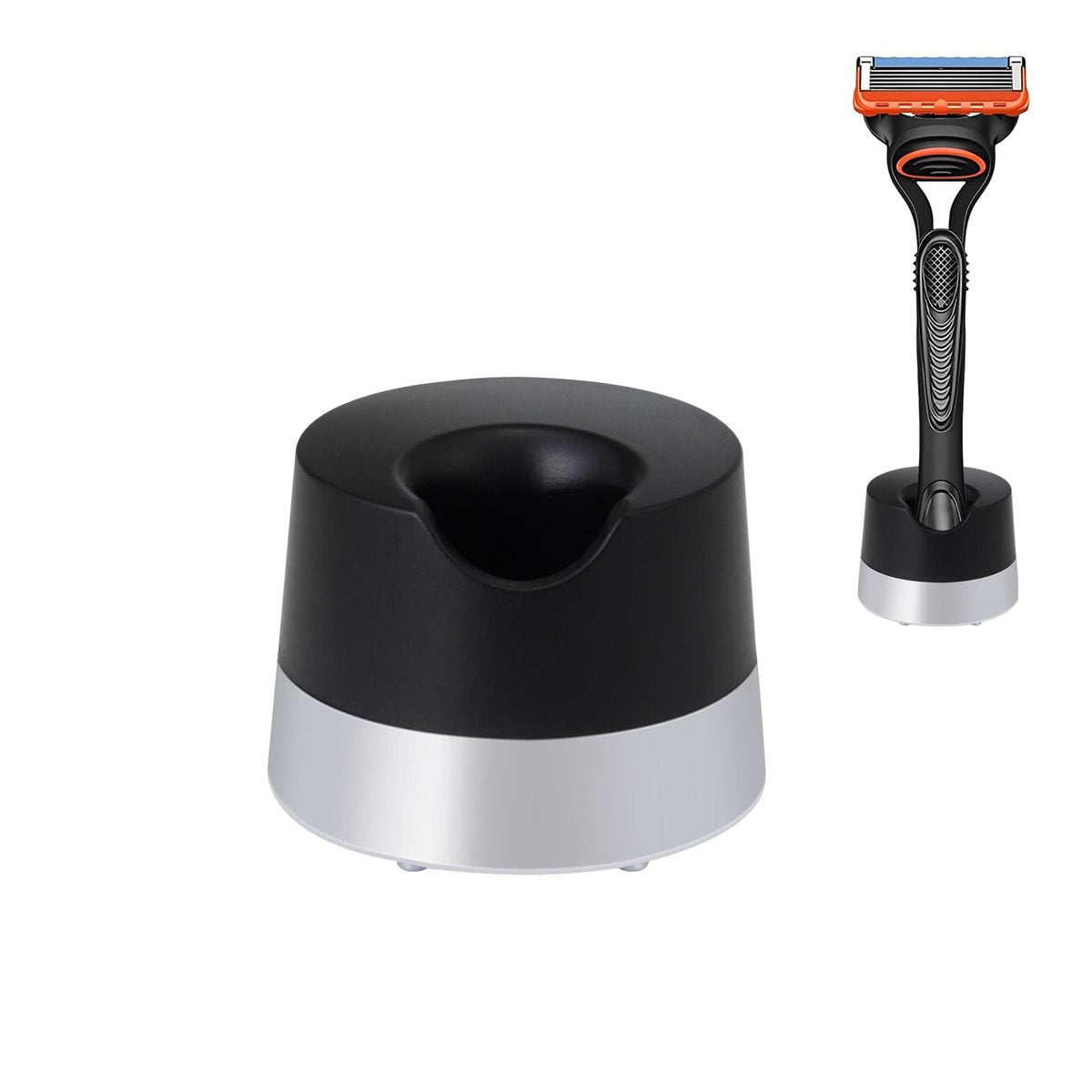 YINARONG Razor Stand Holder – Alloy Metal with Drainage Hole, Universal Fit for Most Razors, Scratch-Resistant Compatible with Gillette - görsel 1