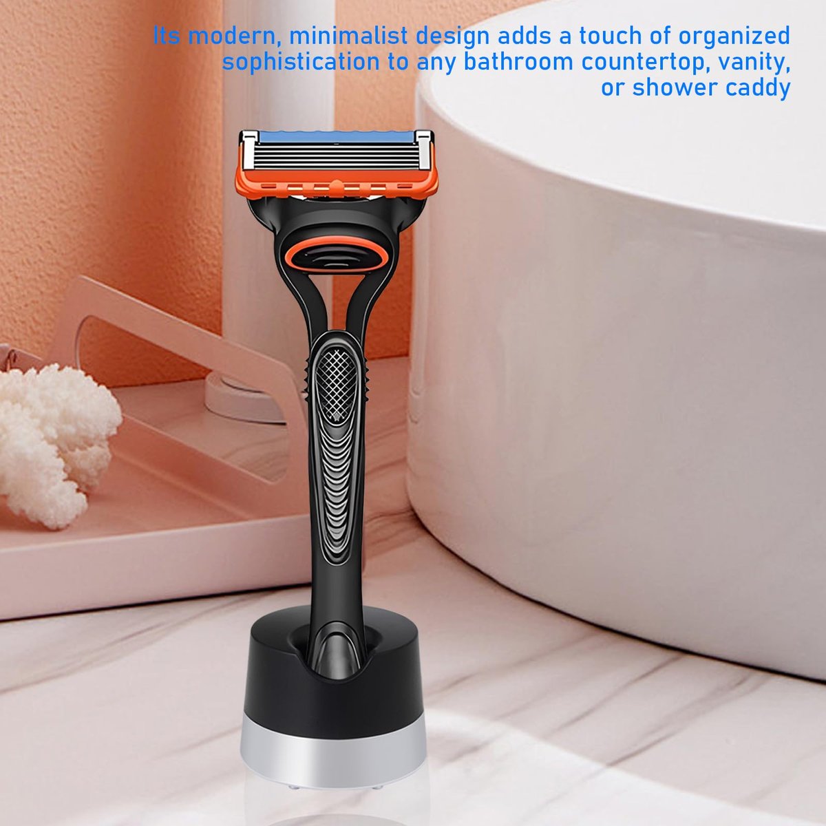 YINARONG Razor Stand Holder – Alloy Metal with Drainage Hole, Universal Fit for Most Razors, Scratch-Resistant Compatible with Gillette - görsel 7